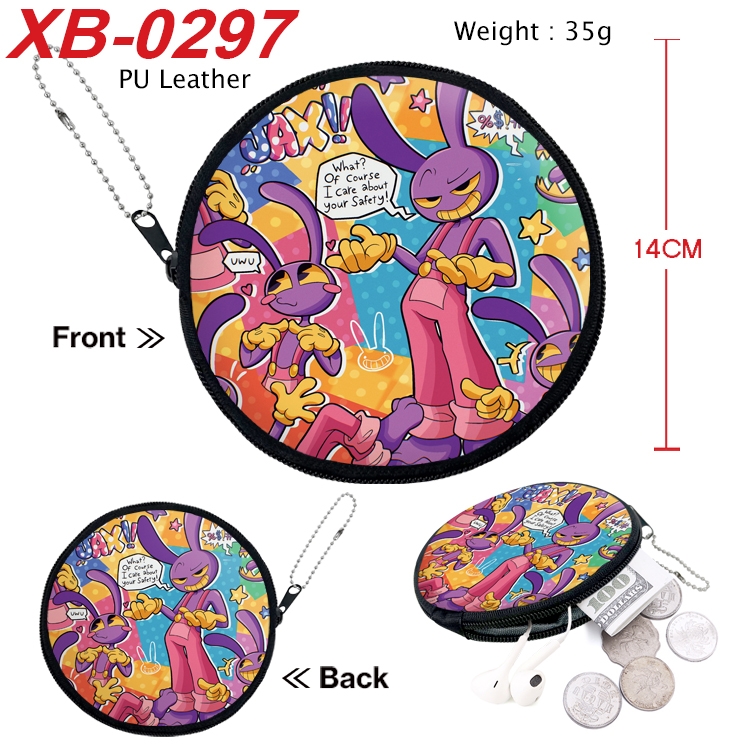 The Amazing Digital Circus Anime PU leather material circular zipper zero wallet 14cm