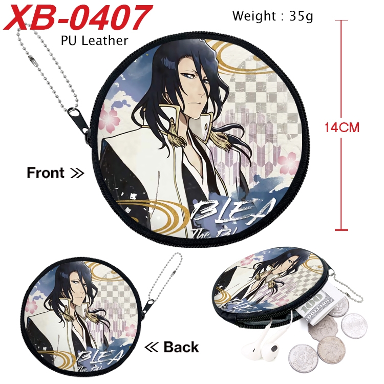 Bleach Anime PU leather material circular zipper zero wallet 14cm