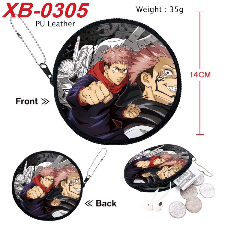 Jujutsu Kaisen Anime PU leather material circular zipper zero wallet 14cm