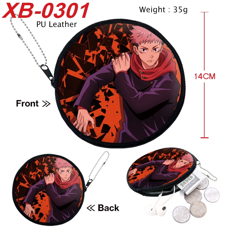 Jujutsu Kaisen Anime PU leather material circular zipper zero wallet 14cm