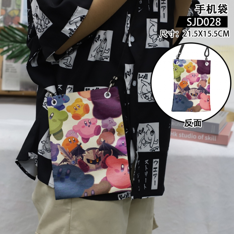 Kirby Anime mobile phone bag diagonal cross bag 21.5x15.5cm