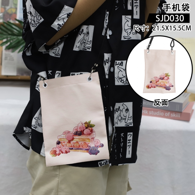 Kirby Anime mobile phone bag diagonal cross bag 21.5x15.5cm