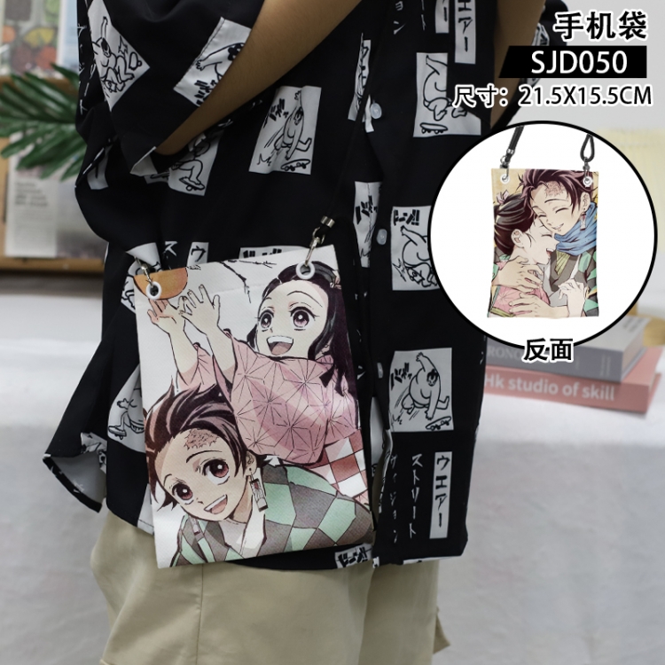 Demon Slayer Kimets Anime mobile phone bag diagonal cross bag 21.5x15.5cm