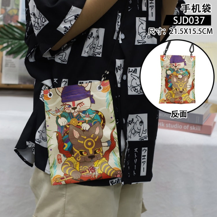 Monster Cat Anime mobile phone bag diagonal cross bag 21.5x15.5cm