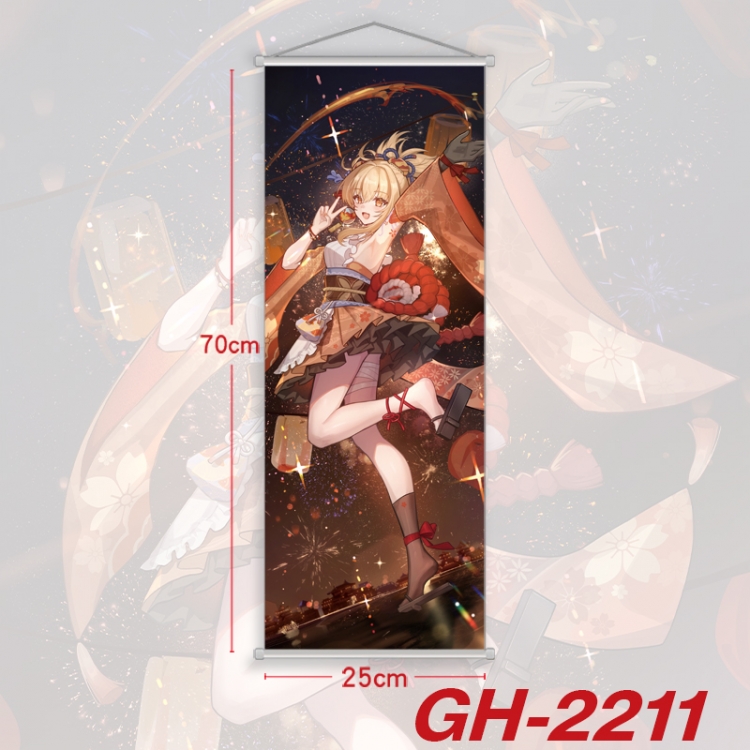 Genshin Impact Plastic Rod Cloth Small Hanging Canvas Painting Wall Scroll 25x70cm price for 5 pcs