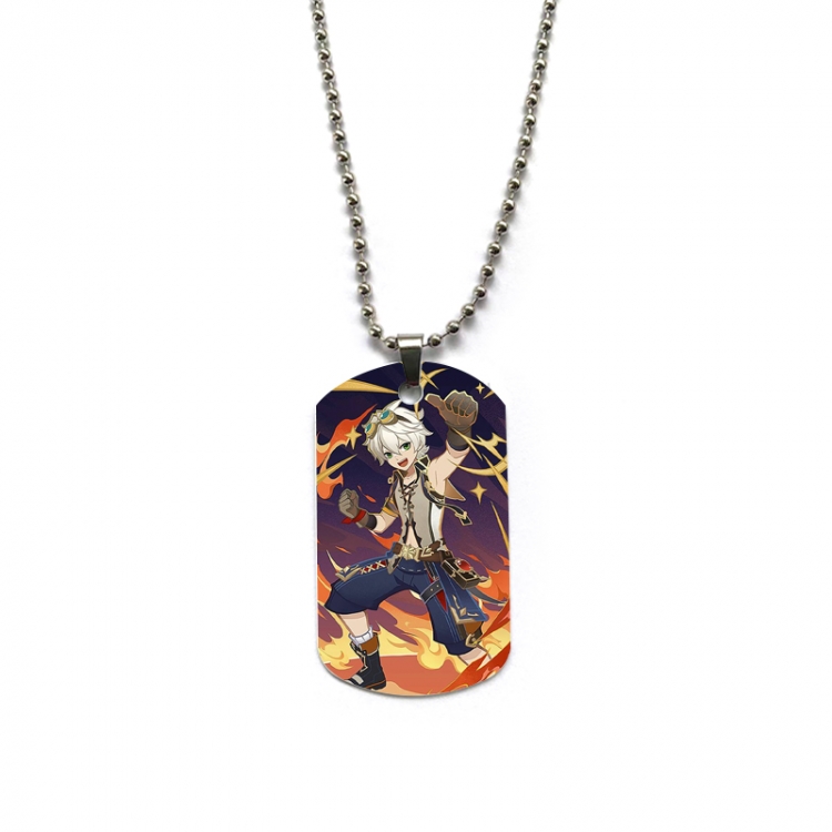 Genshin Impact Anime double-sided full color printed military brand necklace price for 5 pcs