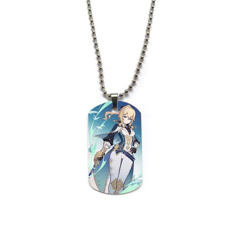 Genshin Impact Anime double-sided full color printed military brand necklace price for 5 pcs