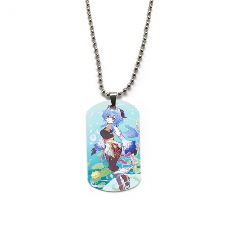Genshin Impact Anime double-sided full color printed military brand necklace price for 5 pcs