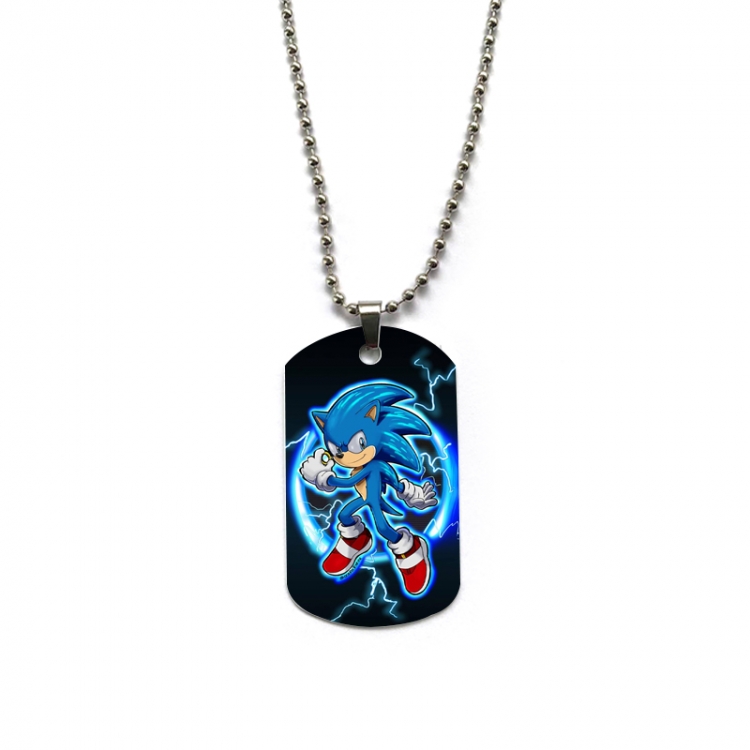 Sonic The Hedgehog Anime double-sided full color printed military brand necklace price for 5 pcs
