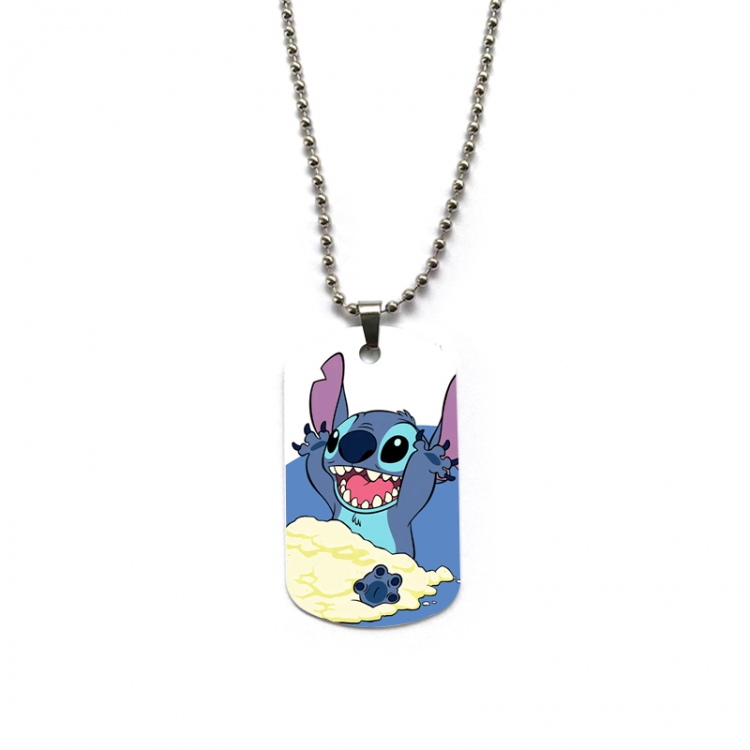  Lilo & Stitch Anime double-sided full color printed military brand necklace price for 5 pcs