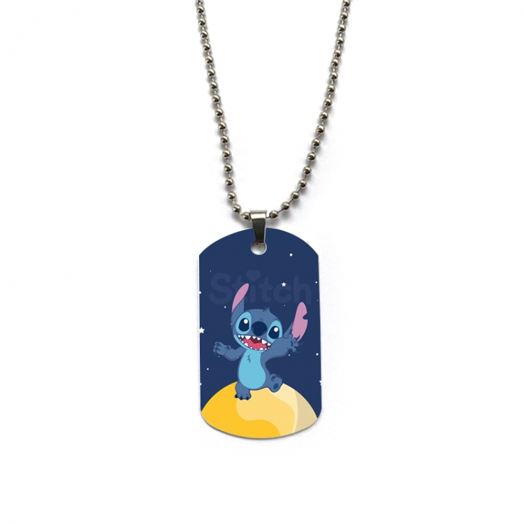  Lilo & Stitch Anime double-sided full color printed military brand necklace price for 5 pcs