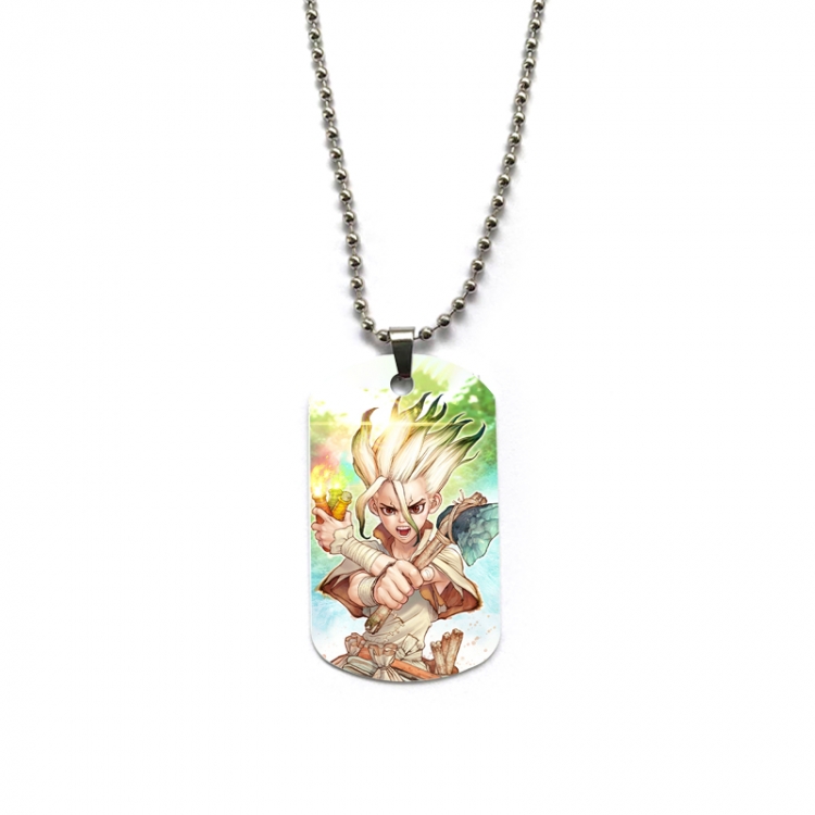 Dr.STONE Anime double-sided full color printed military brand necklace price for 5 pcs