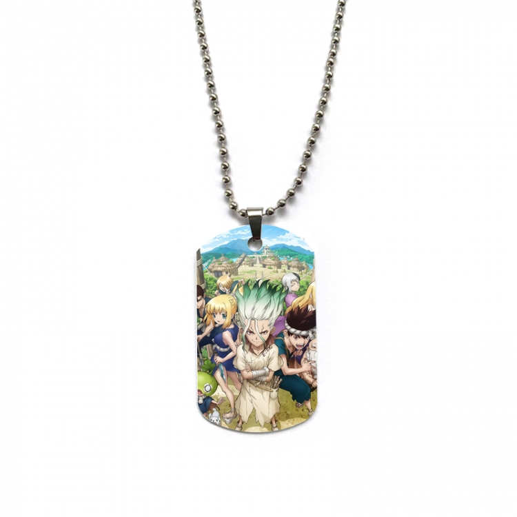 Dr.STONE Anime double-sided full color printed military brand necklace price for 5 pcs