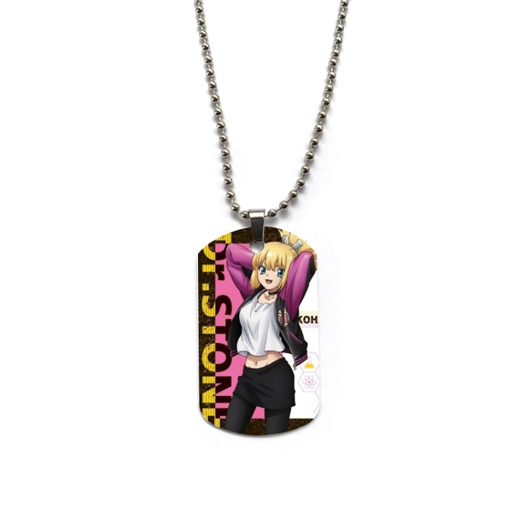 Dr.STONE Anime double-sided full color printed military brand necklace price for 5 pcs