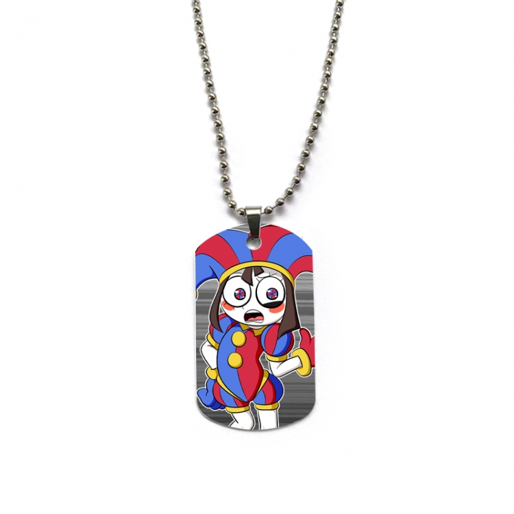 The Amazing Digital Circus Anime double-sided full color printed military brand necklace price for 5 pcs