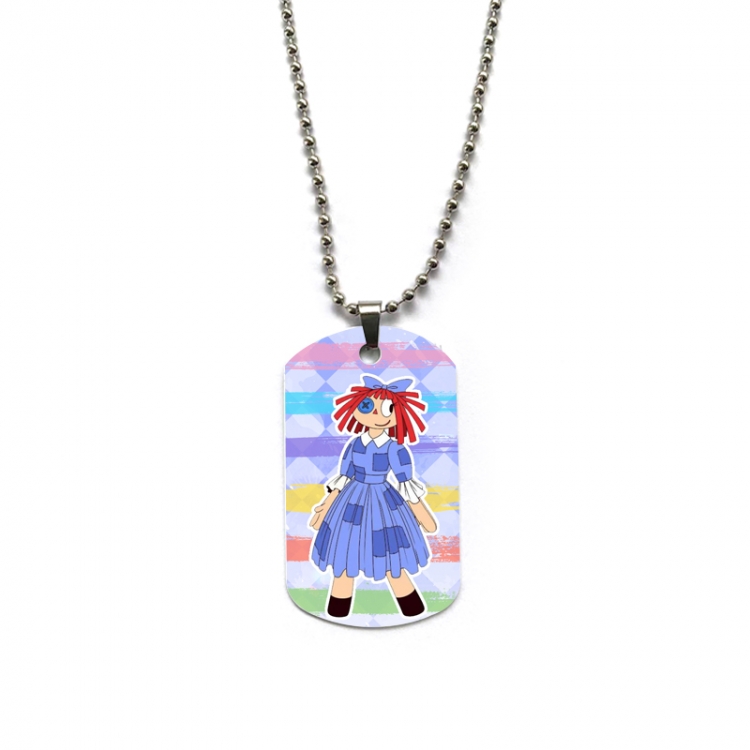 The Amazing Digital Circus Anime double-sided full color printed military brand necklace price for 5 pcs