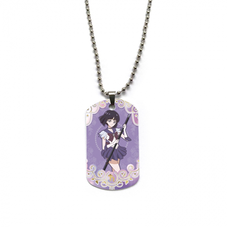 sailormoon Anime double-sided full color printed military brand necklace price for 5 pcs