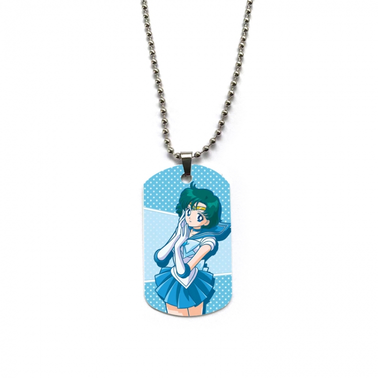 sailormoon Anime double-sided full color printed military brand necklace price for 5 pcs