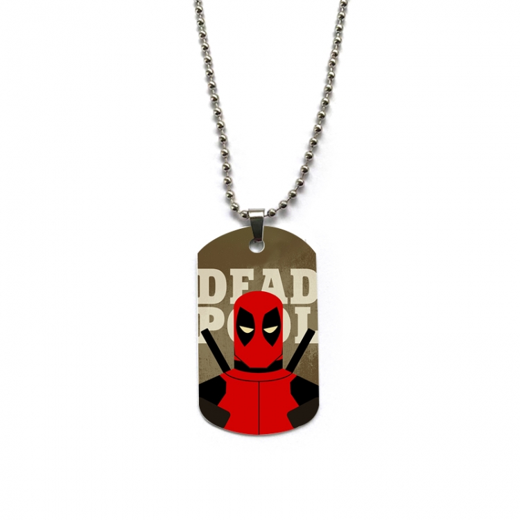 Deadpool Anime double-sided full color printed military brand necklace price for 5 pcs