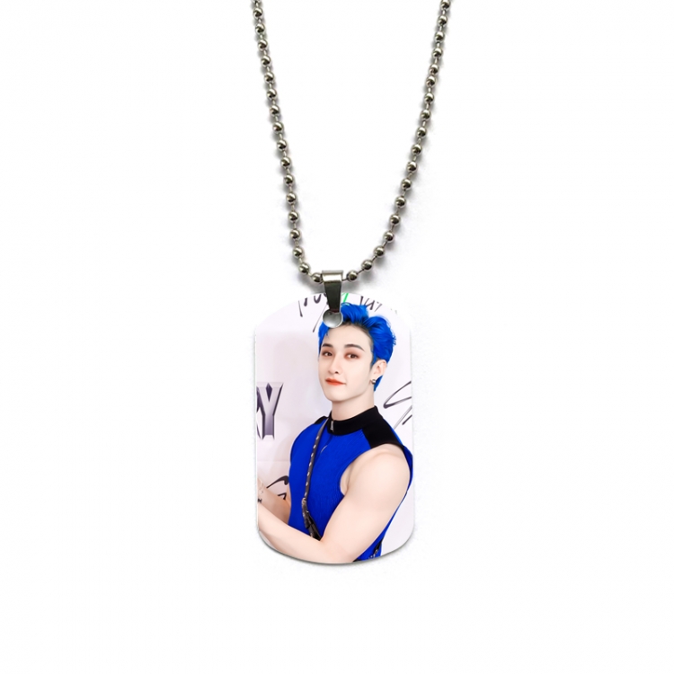 stray-kids Anime double-sided full color printed military brand necklace price for 5 pcs