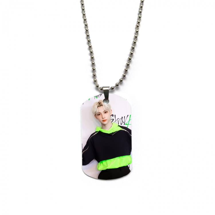 stray-kids Anime double-sided full color printed military brand necklace price for 5 pcs