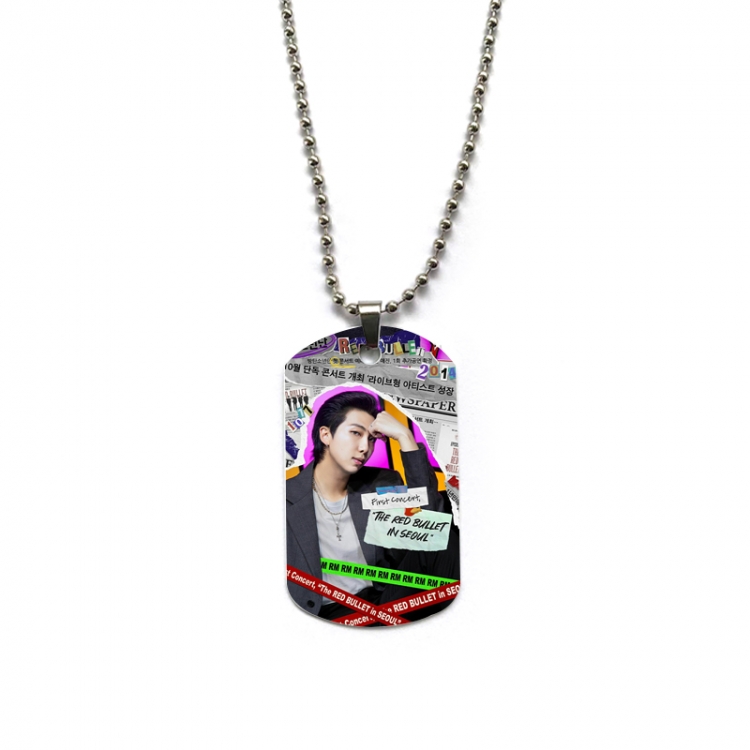 BTS Anime double-sided full color printed military brand necklace price for 5 pcs