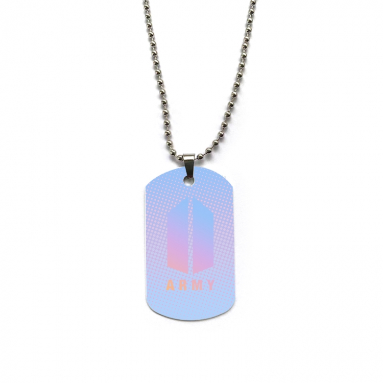 BTS Anime double-sided full color printed military brand necklace price for 5 pcs