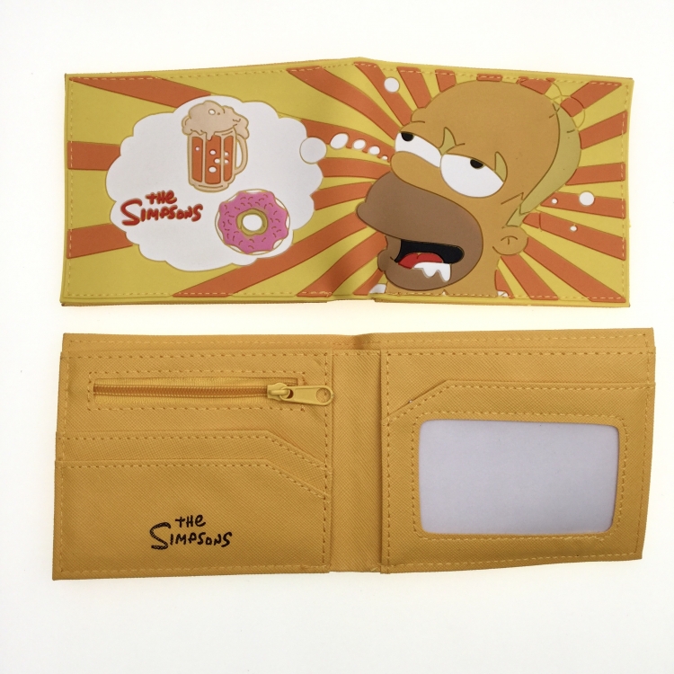 The SimpsonsAnime peripheral PVC adhesive surface short style folding wallet