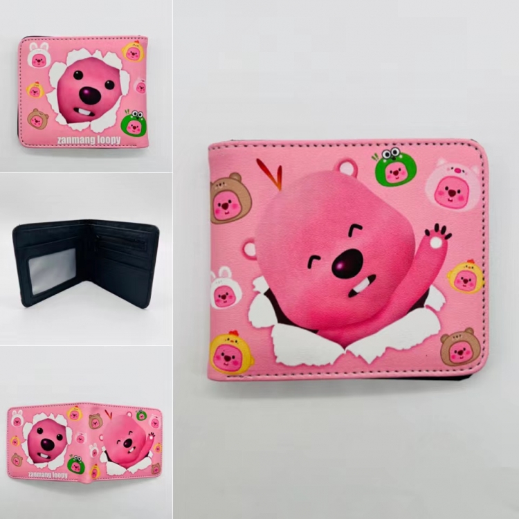 LOOPY  Full color Two fold short card case wallet 11X9.5CM