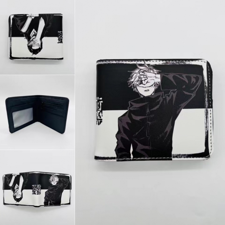 Full color Two fold short card case wallet 11X9.5CM 