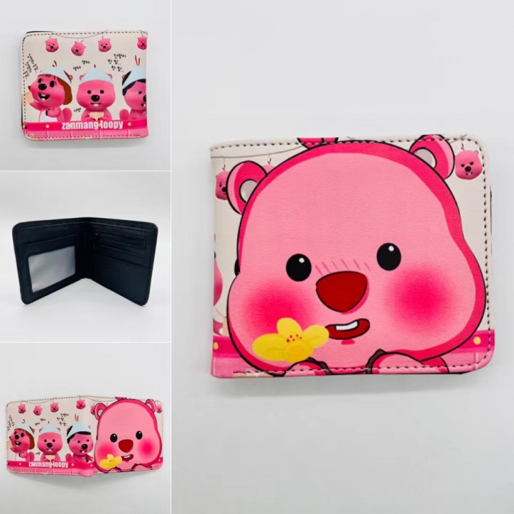 LOOPY Full color Two fold short card case wallet 11X9.5CM