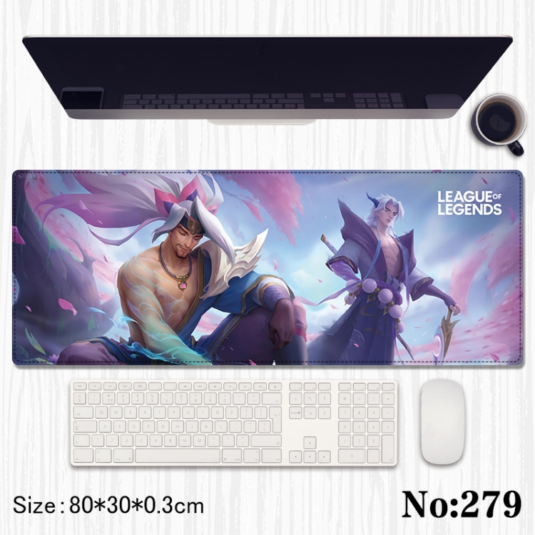 League of Legends Anime peripheral computer mouse pad office desk pad multifunctional pad 80X30X0.3cm