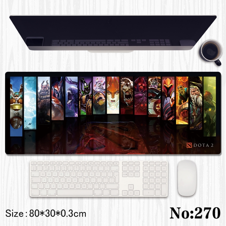DOTA2  Anime peripheral computer mouse pad office desk pad multifunctional pad 80X30X0.3cm