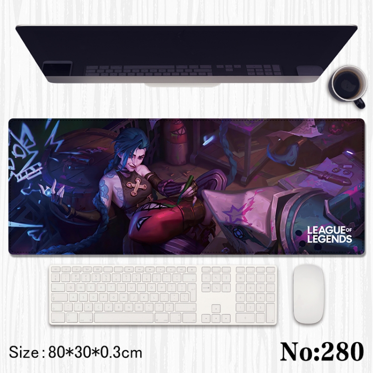 League of Legends Anime peripheral computer mouse pad office desk pad multifunctional pad 80X30X0.3cm