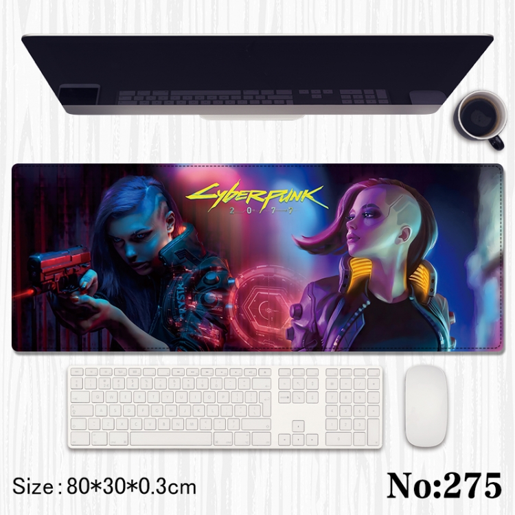 Cyberpunk   Anime peripheral computer mouse pad office desk pad multifunctional pad 80X30X0.3cm