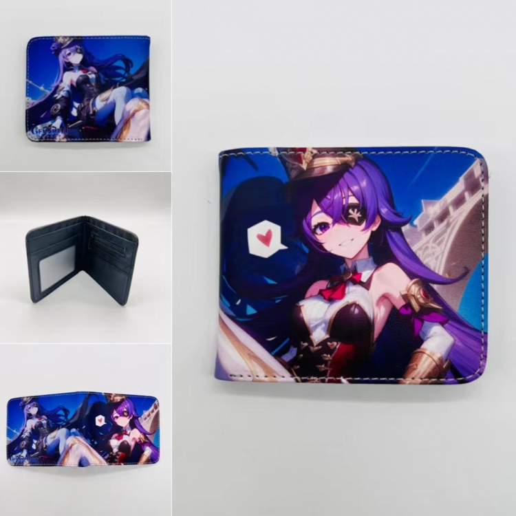 Genshin Impact Full color Two fold short card case wallet 11X9.5CM