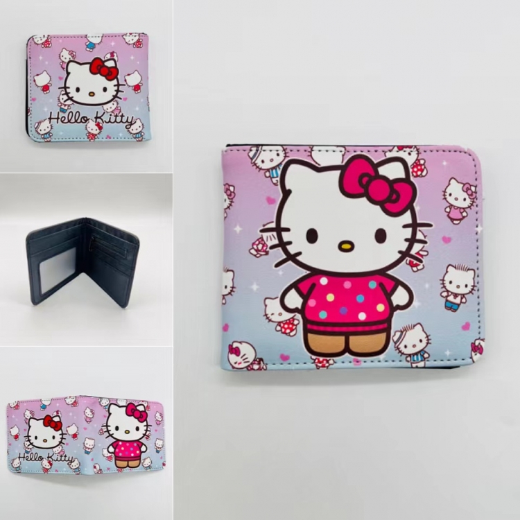 Hello Kitty Full color Two fold short card case wallet 11X9.5CM