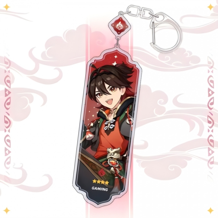 Genshin Impact Anime peripheral acrylic keychain Long pendant 8.5cm price for 5 pcs