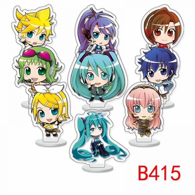 Hatsune Miku Anime Character acrylic Small Standing Plates  Keychain 6cm a set of 9