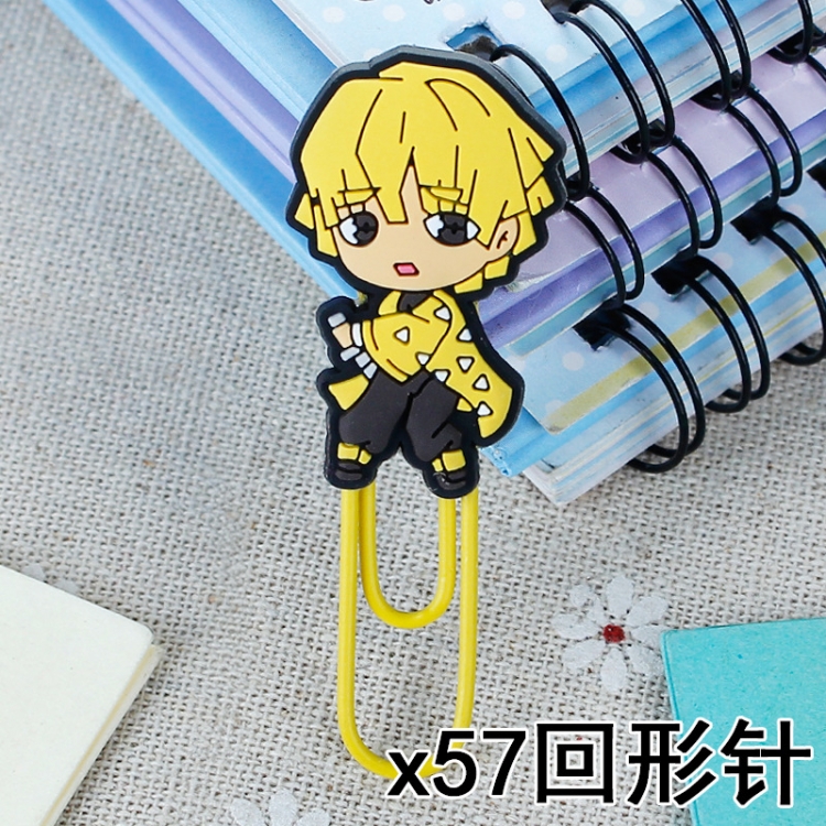 Demon Slayer Kimets U-shaped PVC soft rubber bookmark metal clip stationery colored paper clip price for 20 pcs