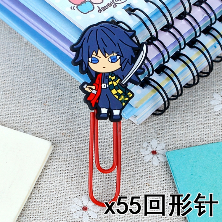Demon Slayer Kimets U-shaped PVC soft rubber bookmark metal clip stationery colored paper clip price for 20 pcs