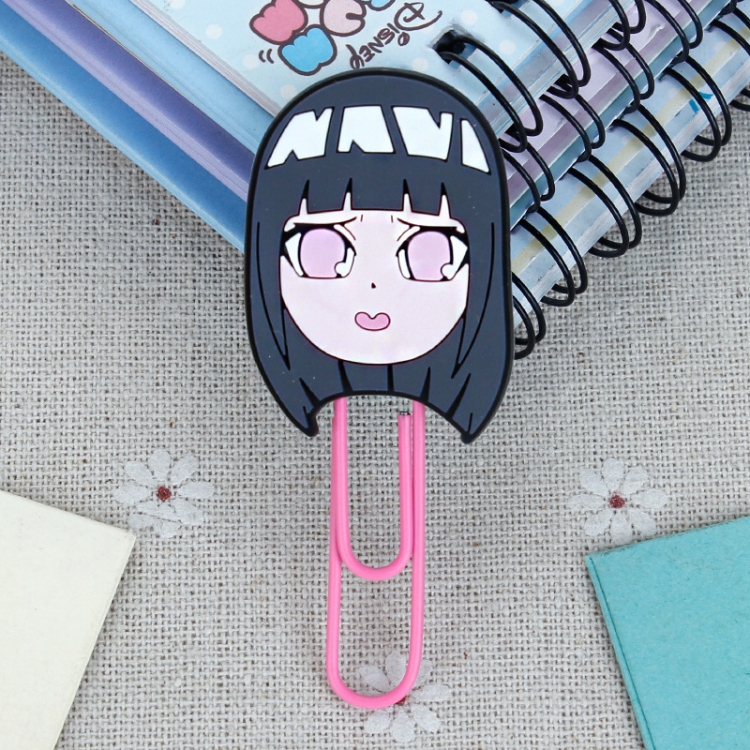 Naruto U-shaped PVC soft rubber bookmark metal clip stationery colored paper clip price for 20 pcs
