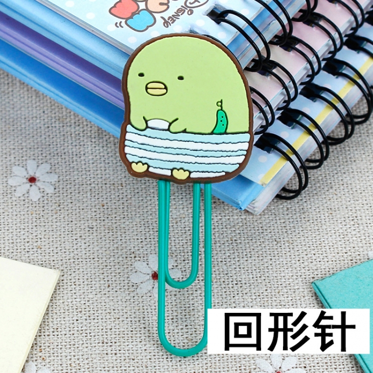 Corner creatures U-shaped PVC soft rubber bookmark metal clip stationery colored paper clip price for 20 pcs