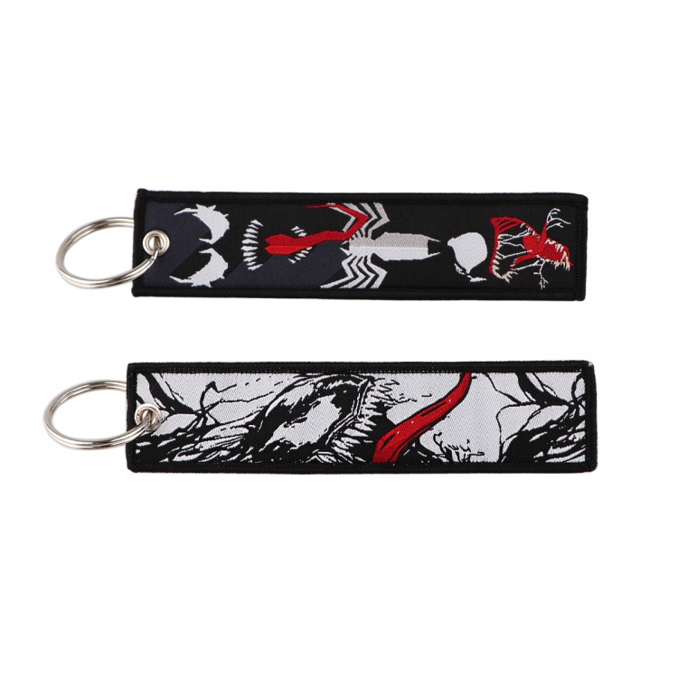 Marvel Heroes Double sided color woven label keychain with thickened hanging rope 13x3cm 10G price for 5 pcs