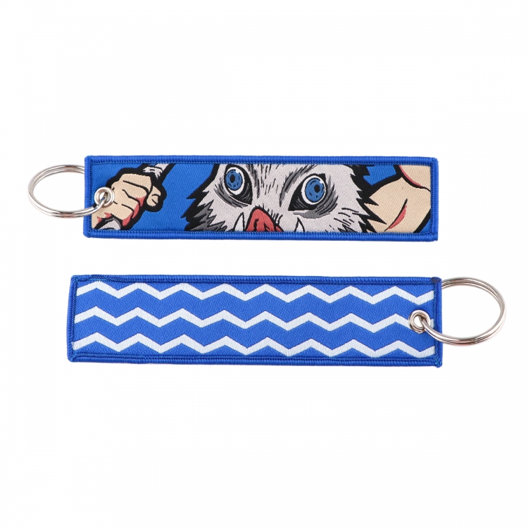 Demon Slayer Kimets Double sided color woven label keychain with thickened hanging rope 13x3cm 10G price for 5 pcs