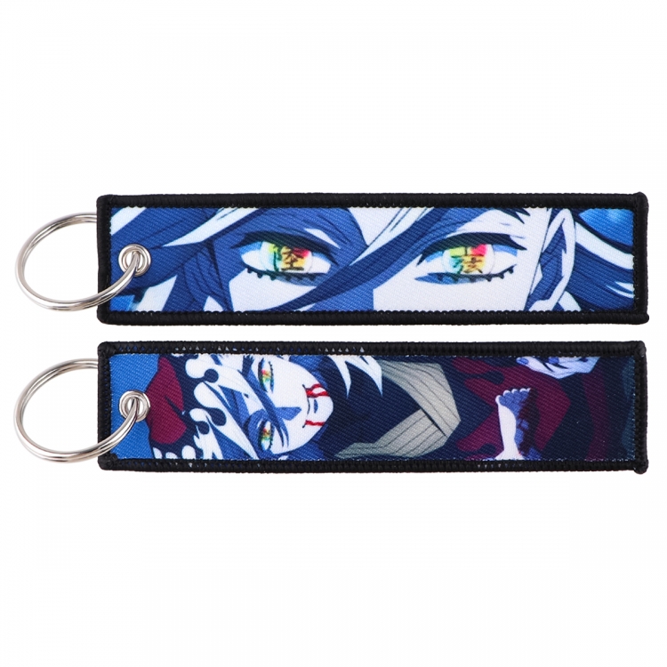 Demon Slayer Kimets Double sided color woven label keychain with thickened hanging rope 13x3cm 10G price for 5 pcs