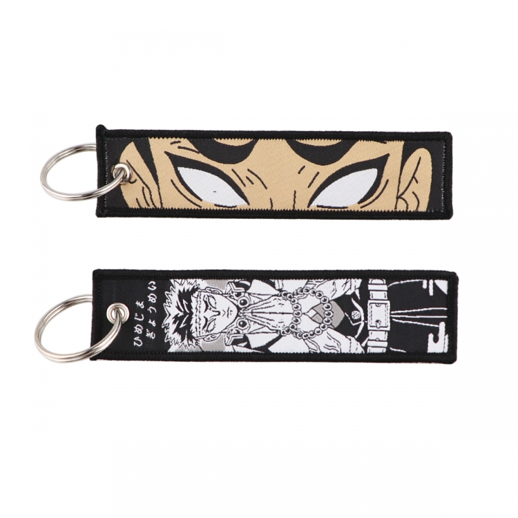 Demon Slayer Kimets Double sided color woven label keychain with thickened hanging rope 13x3cm 10G price for 5 pcs