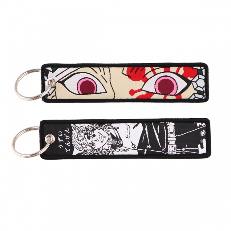 Demon Slayer Kimets Double sided color woven label keychain with thickened hanging rope 13x3cm 10G price for 5 pcs