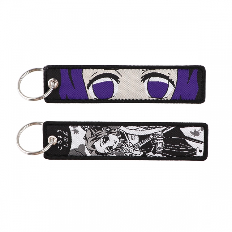 Demon Slayer Kimets Double sided color woven label keychain with thickened hanging rope 13x3cm 10G price for 5 pcs