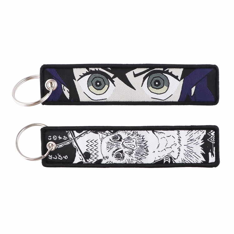 Demon Slayer Kimets Double sided color woven label keychain with thickened hanging rope 13x3cm 10G price for 5 pcs